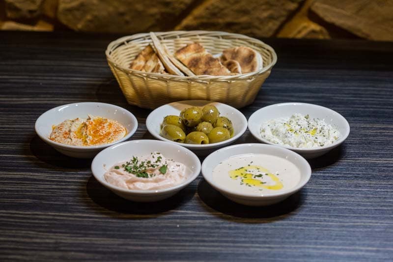 Greek starters and dips ready to share